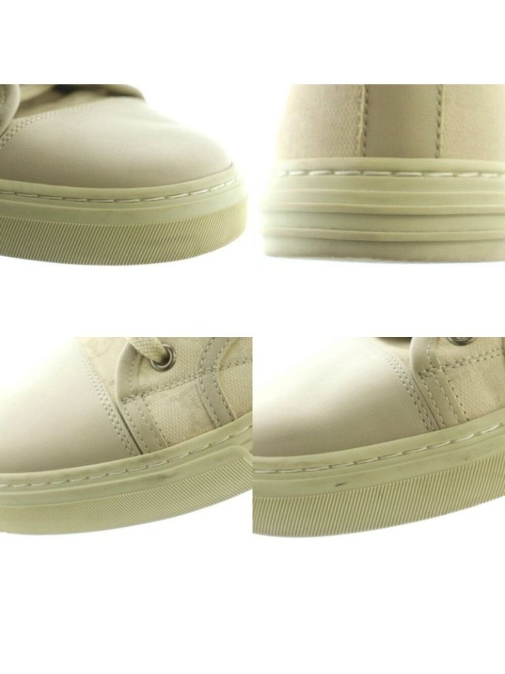 Gucci High Cut Sneakers Shoes GG Pattern Canvas 7 26.0 cm Light Beige - Picture 8 of 8